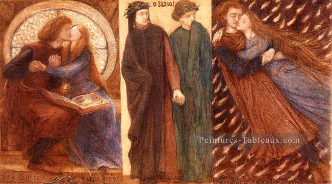 Paolo et Francesca 1849 préraphaélite Fraternité Dante Gabriel Rossetti Peintures à l'huile